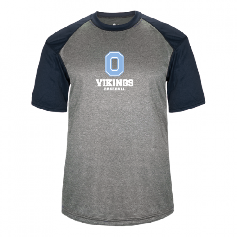 Oakmont Baseball GREY NAVY HEATHER SPORT TEE