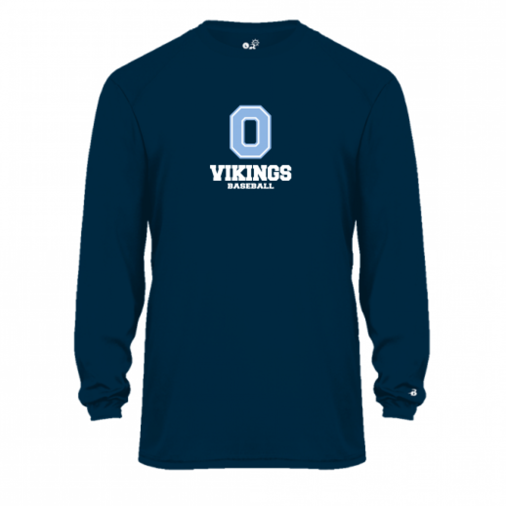 Oakmont Baseball NAVY LS TEE
