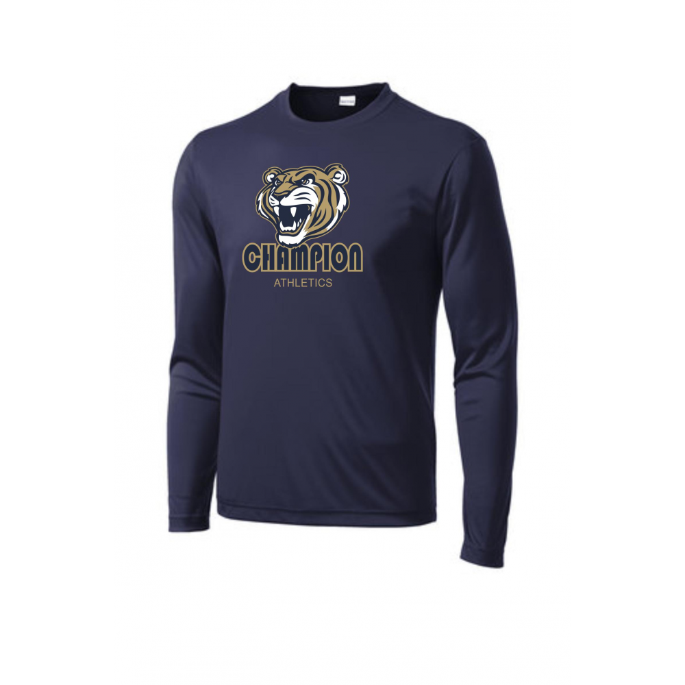 Champion Christian Year Around MOCKUP ST350LS Navy Tiger Head