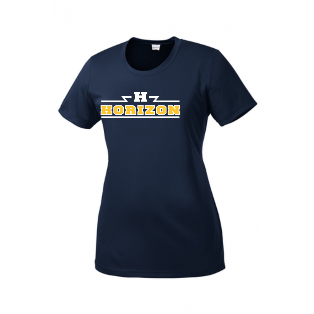 Horizon Christian 2019 Athletic Store MOCKUP NAVY PERF LADIES TEE