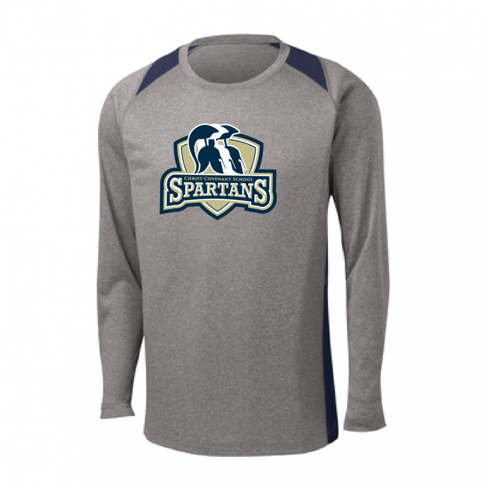 Christ Covenant School-ST361LS-Vintage HeatherTrue Navy