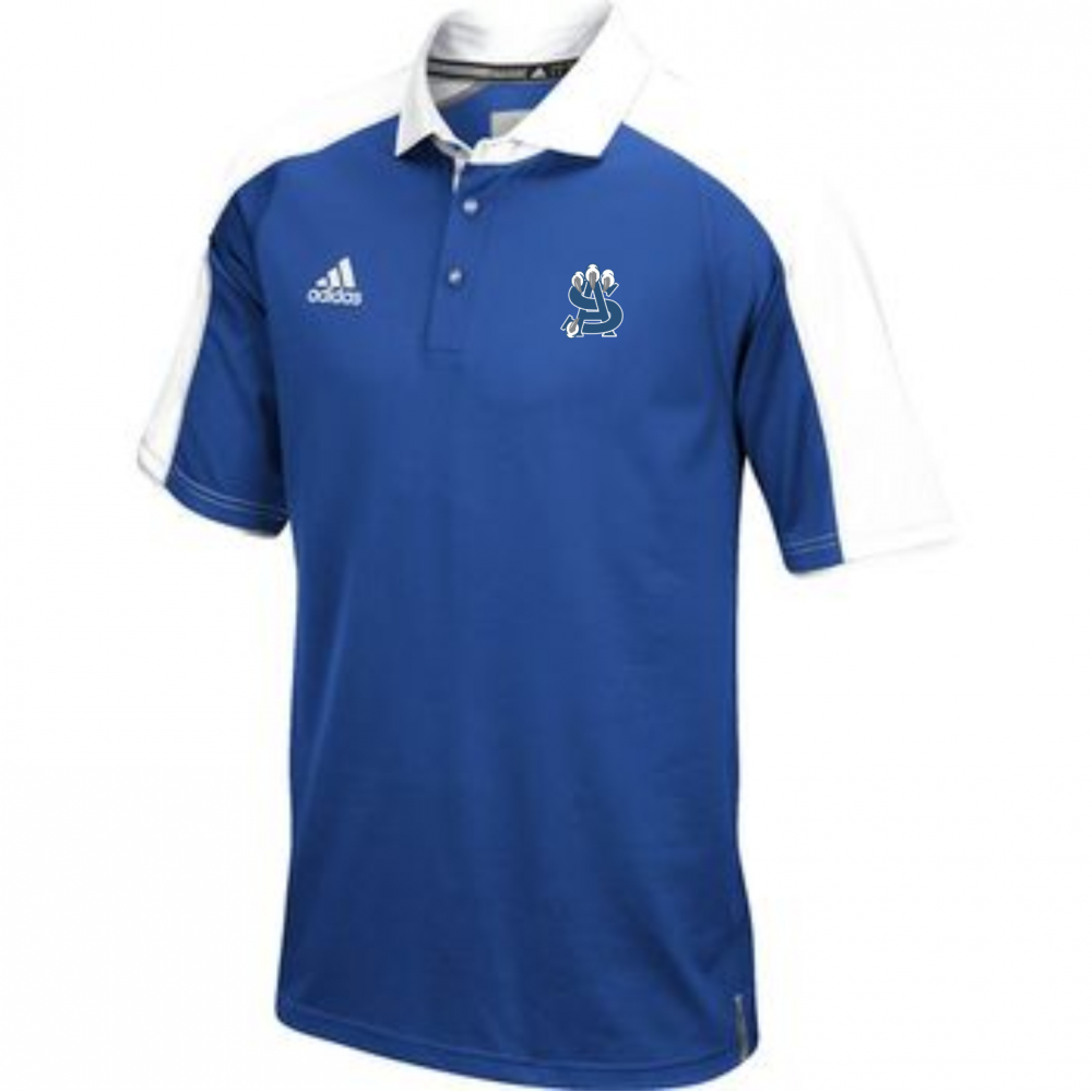 Adidas men's climalite modern store varsity full button polo